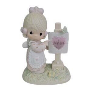 Precious Moments PM-874 Loving You Dear Valentine Girl Members Figurine Vntg
